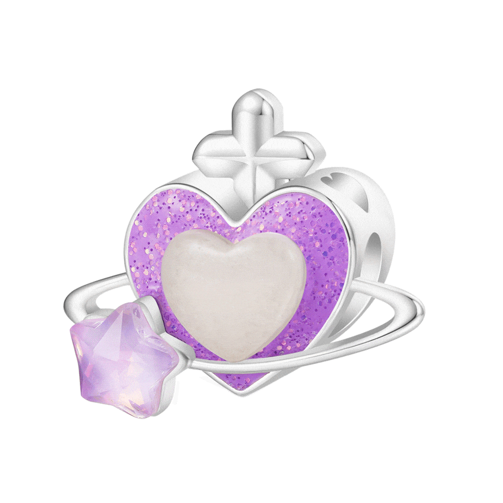 Heart Planet Charm