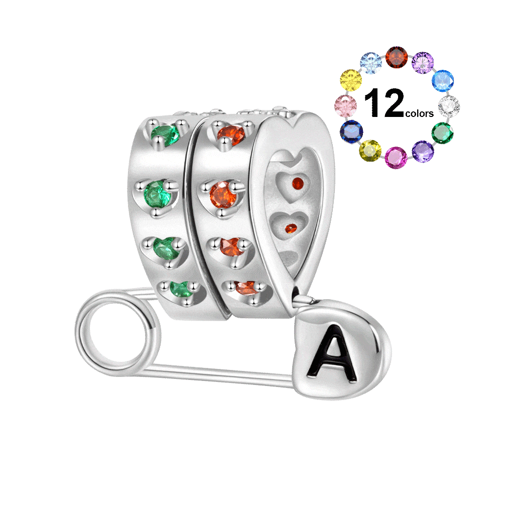 Personalized Pin Heart Charm