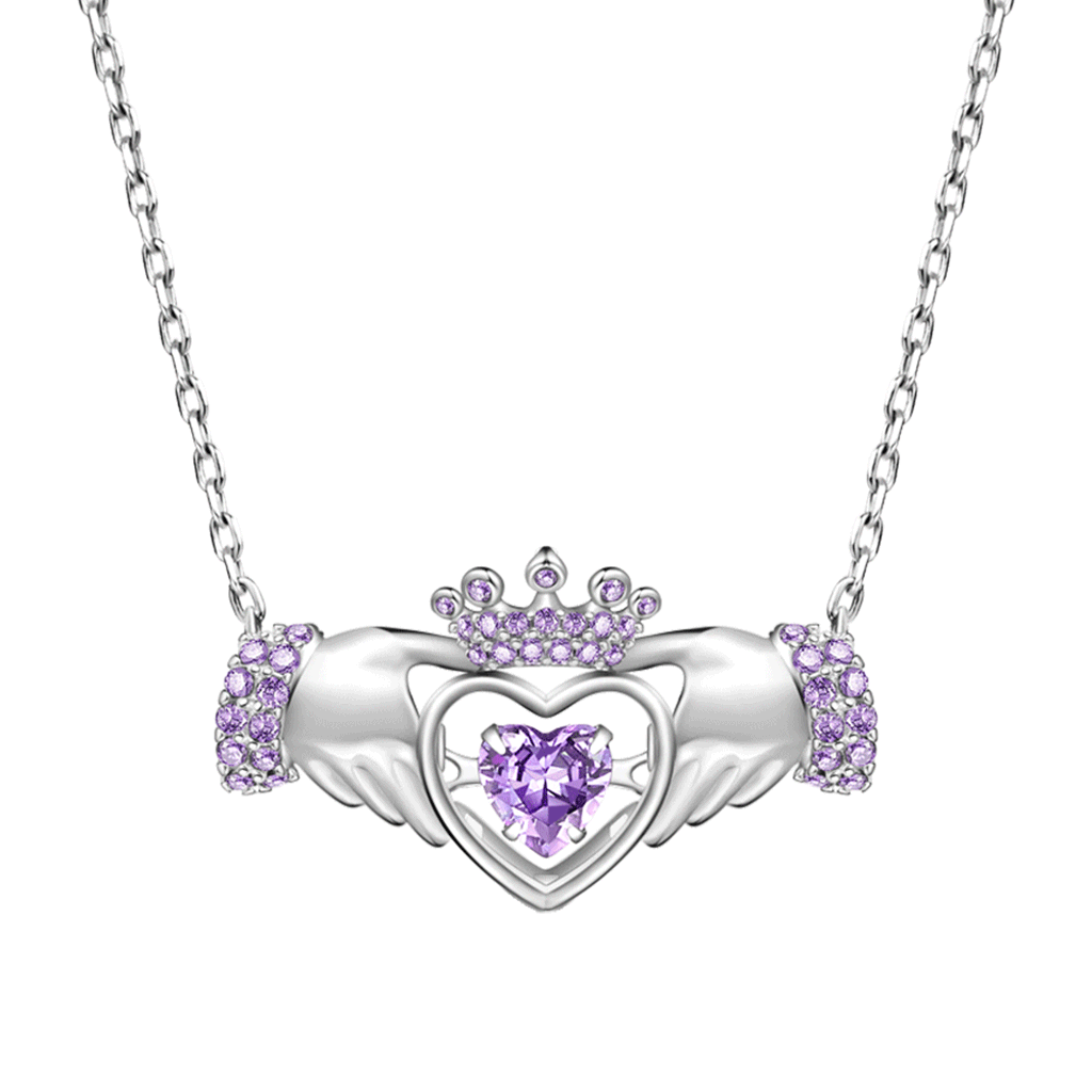 Hands Heart Crown Necklace