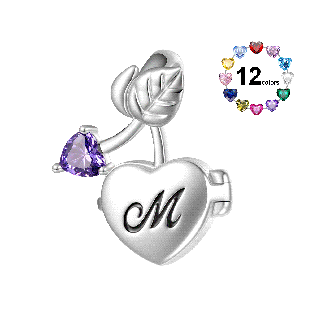 Cherry Heart Photo Charm