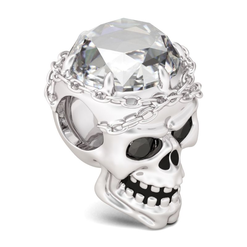 White Crystal Skull Charm