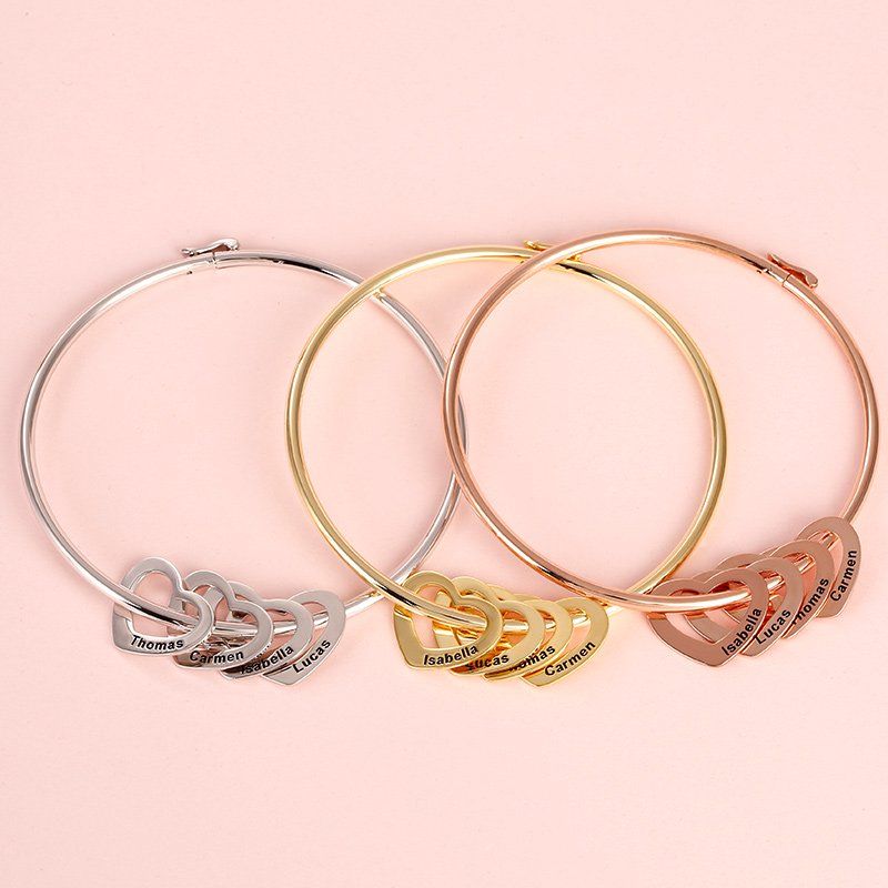 Bangle Bracelet with Heart