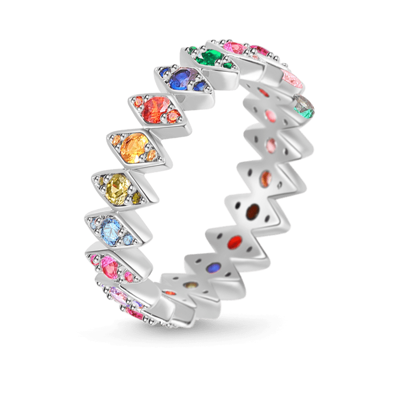 Rhombus Colorful Eternity Ring