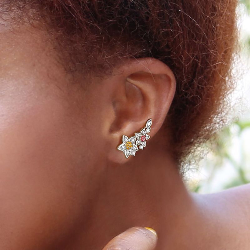 Elegant Flowers Climbers Earrings