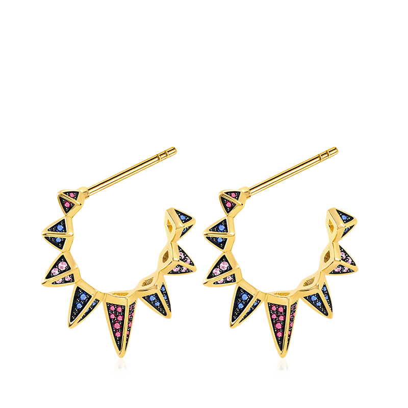 Triangle Black Hoop Earrings