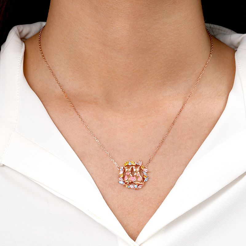 Cat Couple Necklace