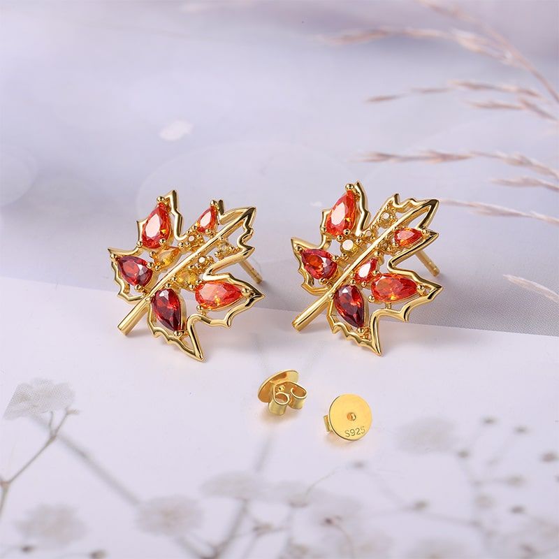 Maple Leaf Stud Earrings