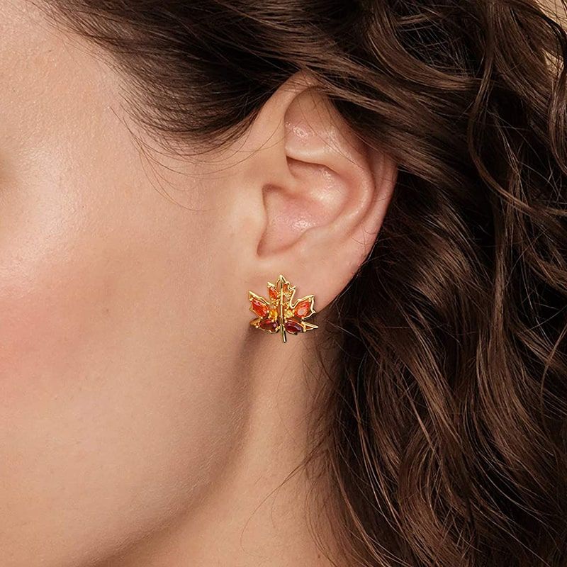 Maple Leaf Stud Earrings
