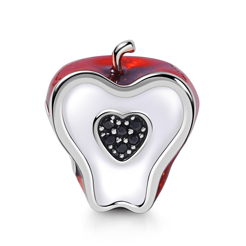 Black Heart Apple Charm