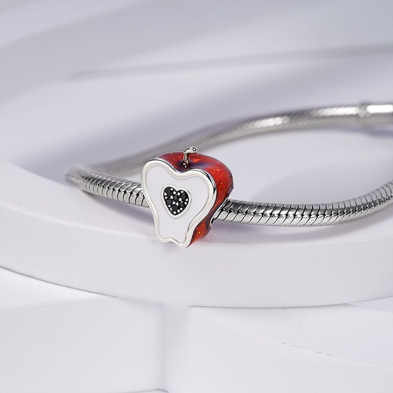 Black Heart Apple Charm
