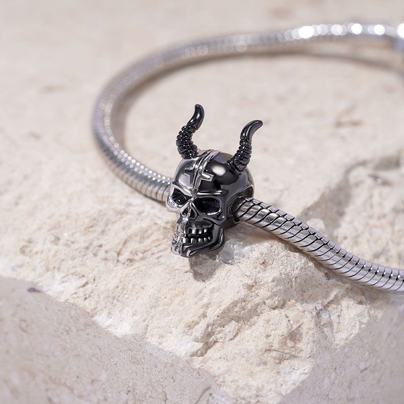 Skull with Horns Charm