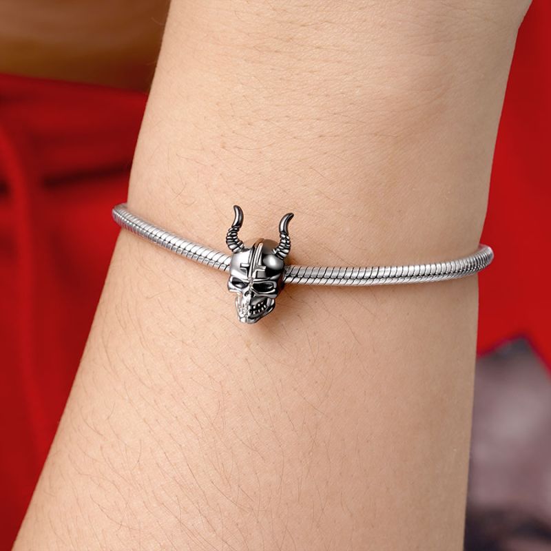 Skull with Horns Charm