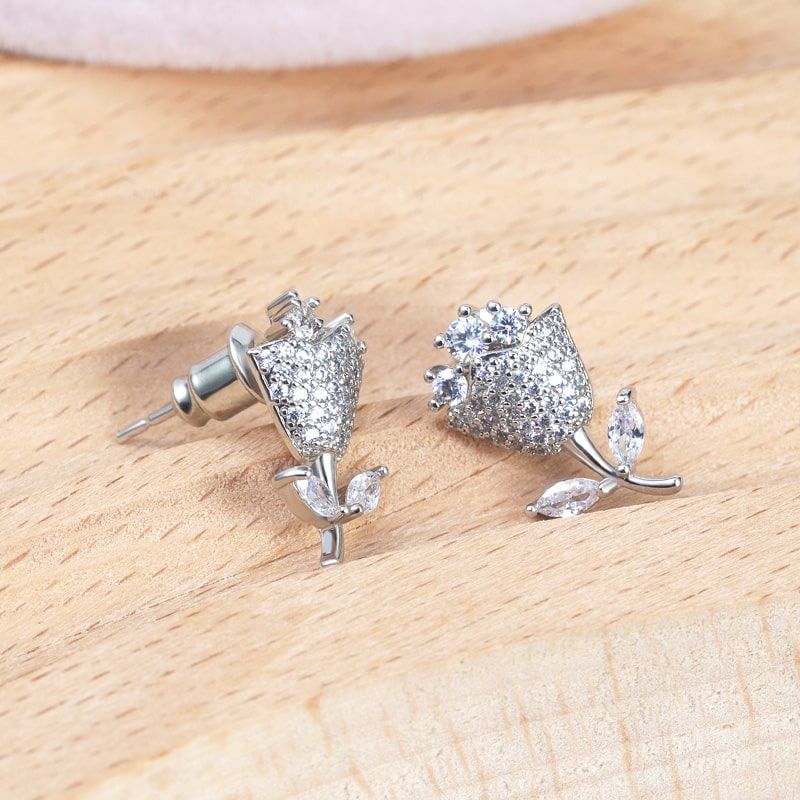 Zircon Flower Earrings