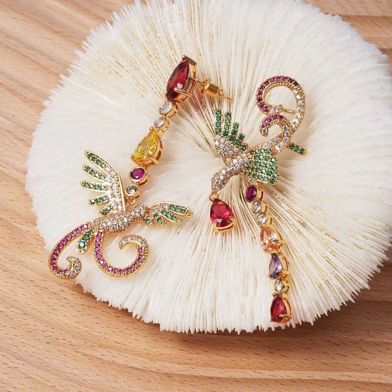 Asymmetrical Phoenix Earrings