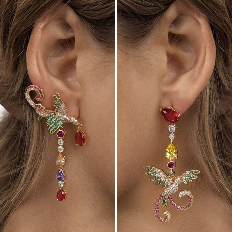 Asymmetrical Phoenix Earrings