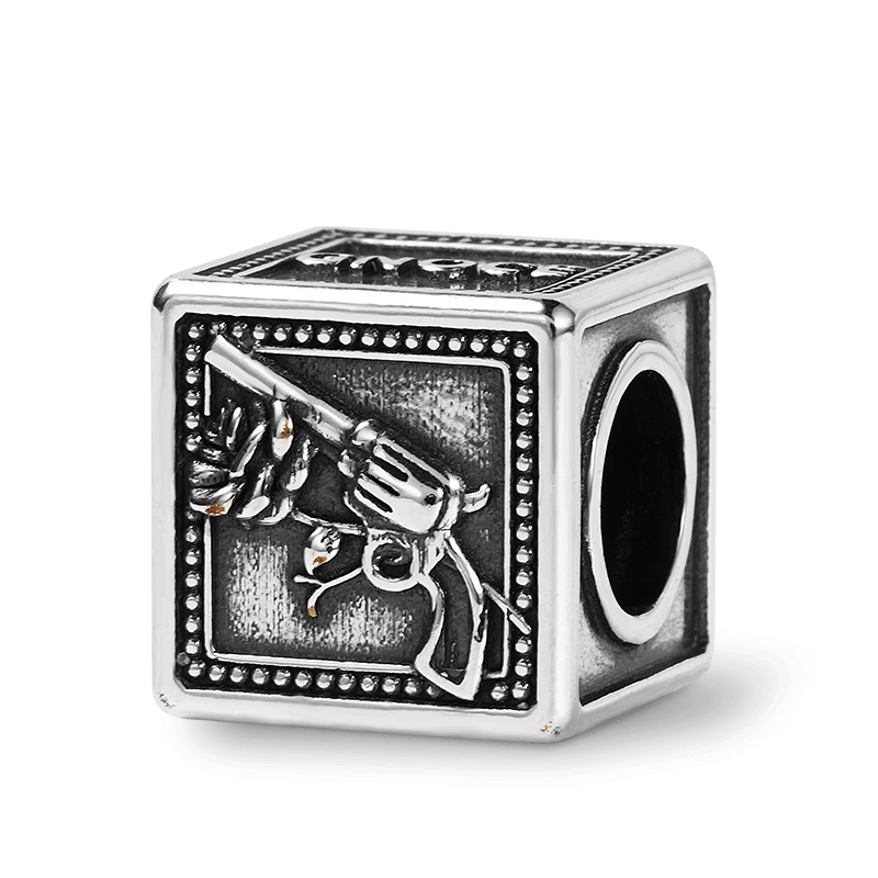 Gun & Rose Charm Bracelet