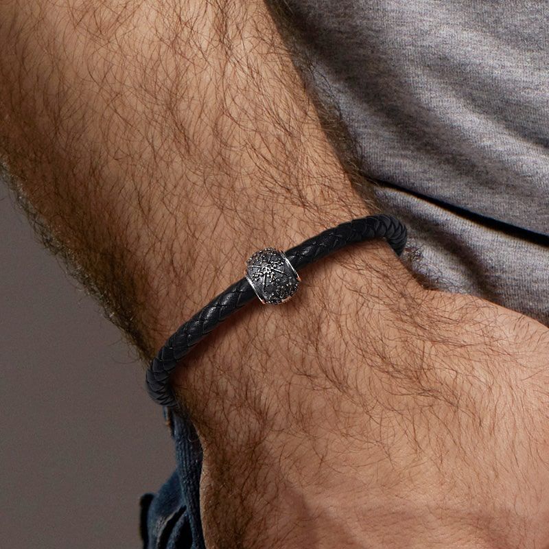 Skull with Swords Charm Bracelet