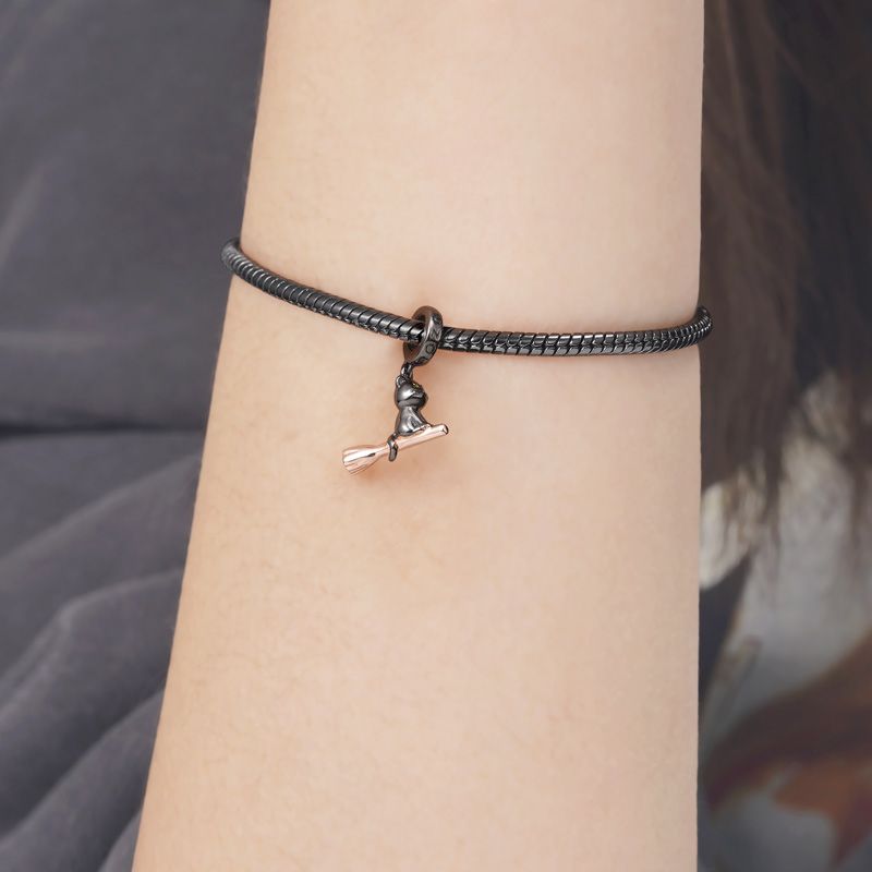 Cat Riding Broom Pendant