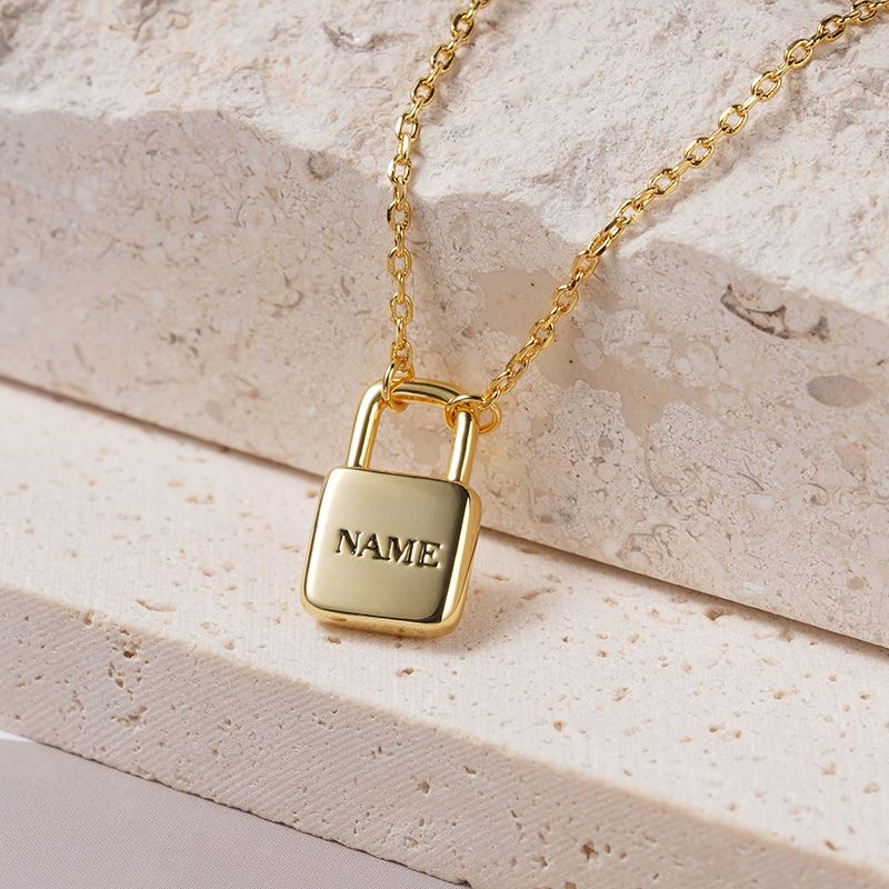 Engravable Lock Necklace