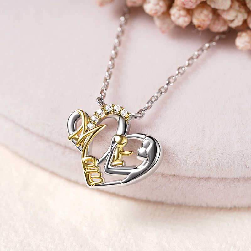 Mom Hugs Baby Necklace
