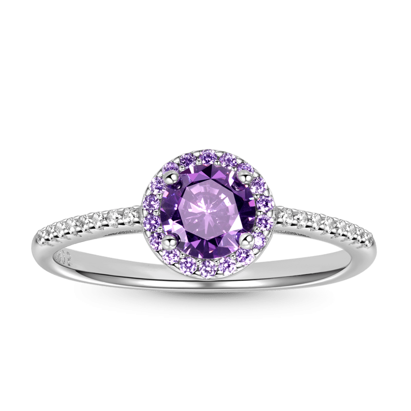 Purple Round-cut Ring