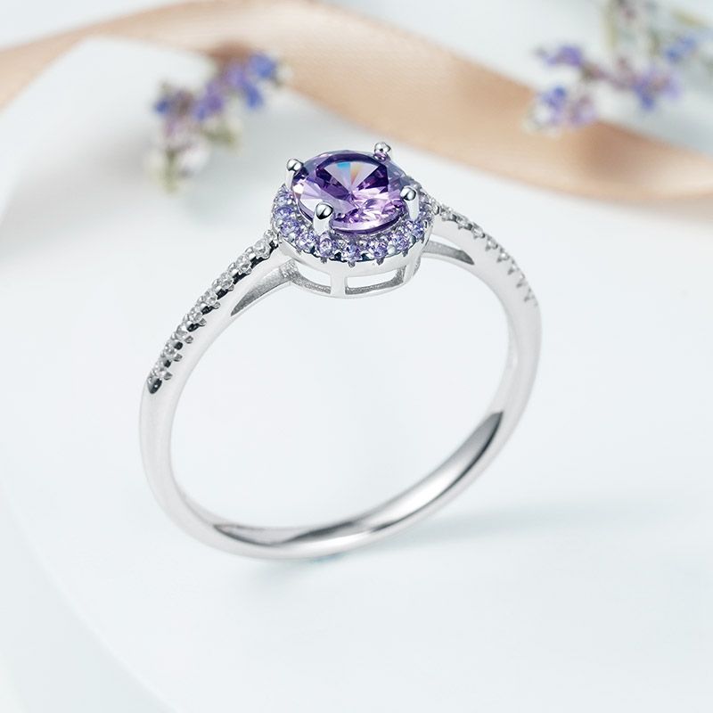 Purple Round-cut Ring