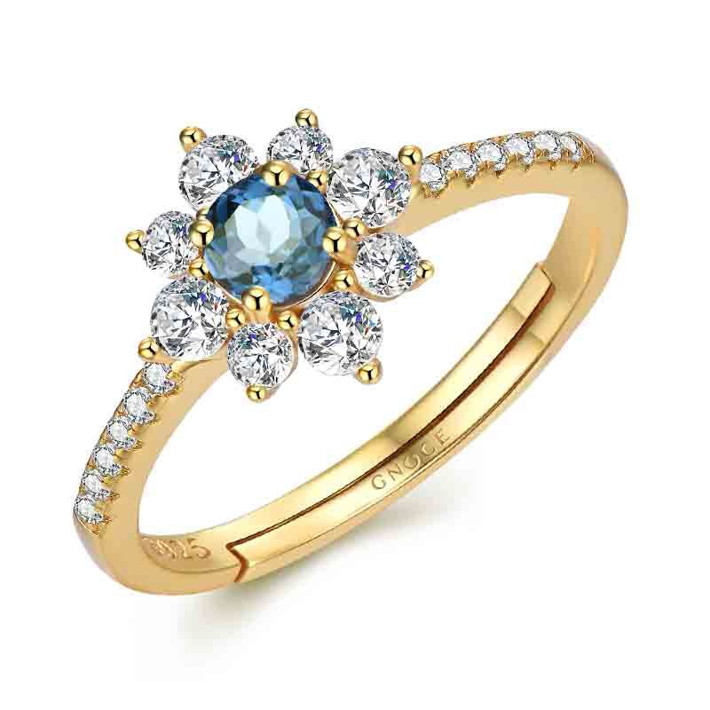 Nature Topaz Flower Ring