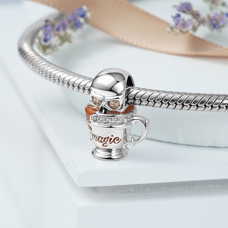 Skull In Coffee Cup Charm