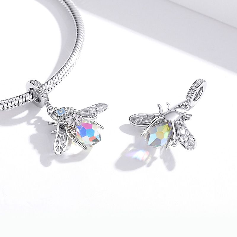 Flowers on Bee Pendant