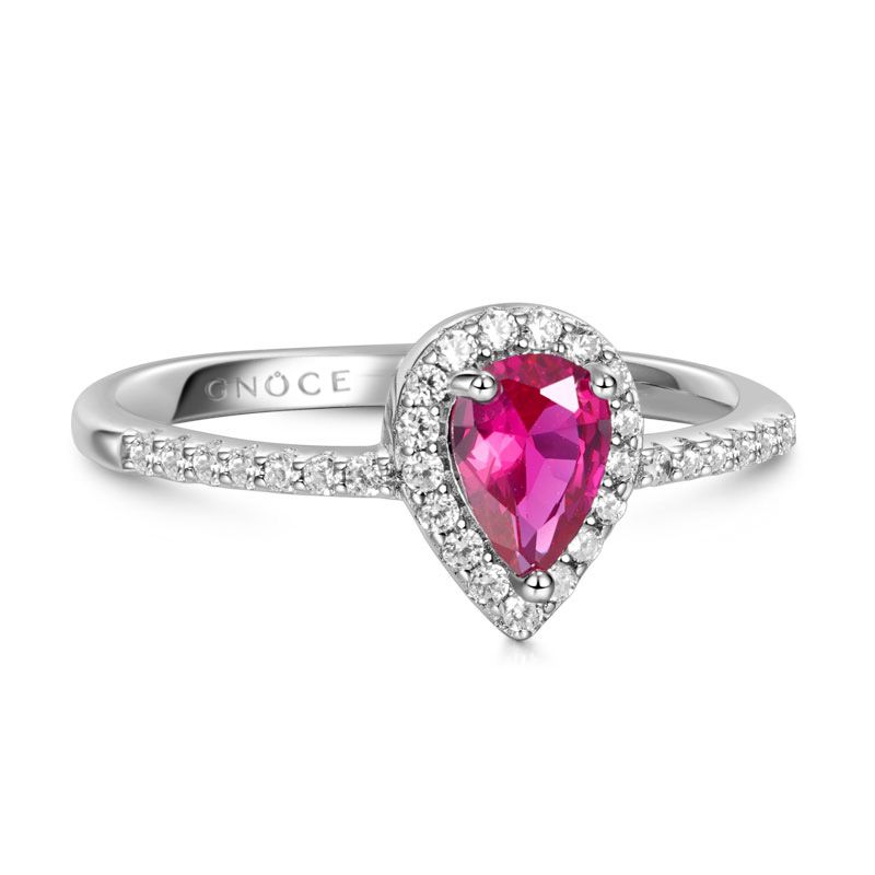 Fuxia Teardrop Promise Ring