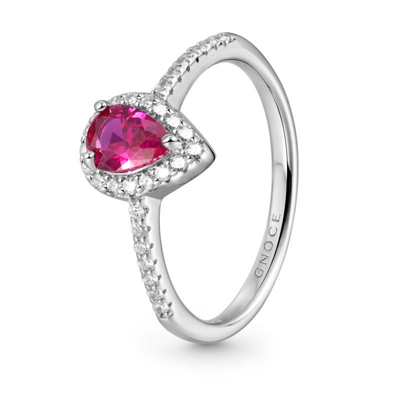Fuxia Teardrop Promise Ring