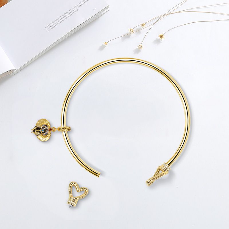 Heart Removable Open Bangle