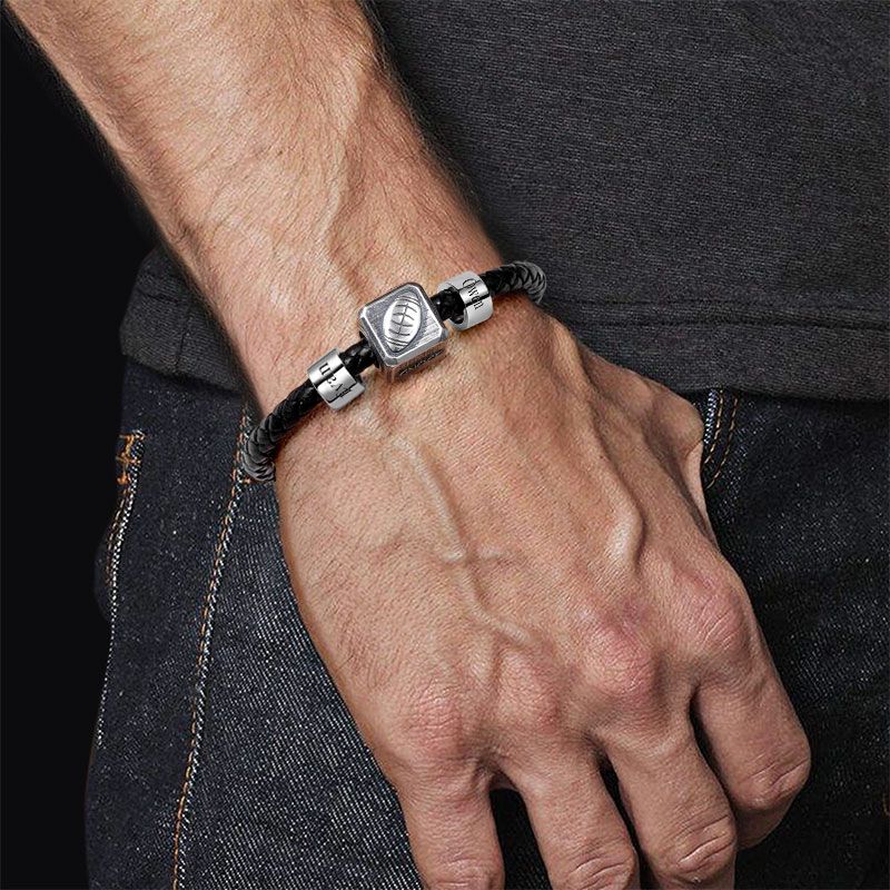 Football & Customized Charms Bracelet