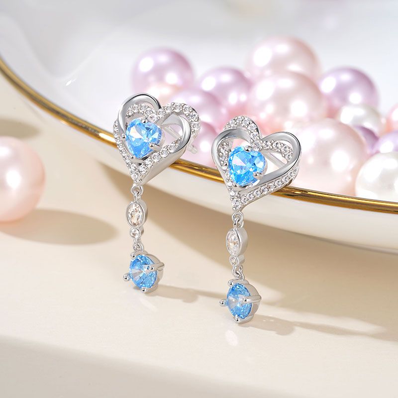 Triple Heart Dangle Earrings