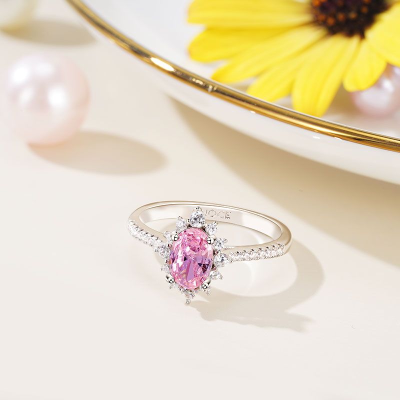 Oval Pink Engagement Ring