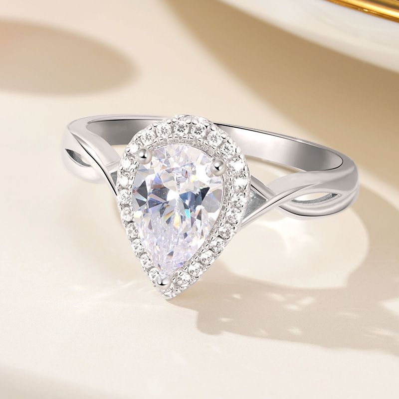 Pear Halo Engagement Ring