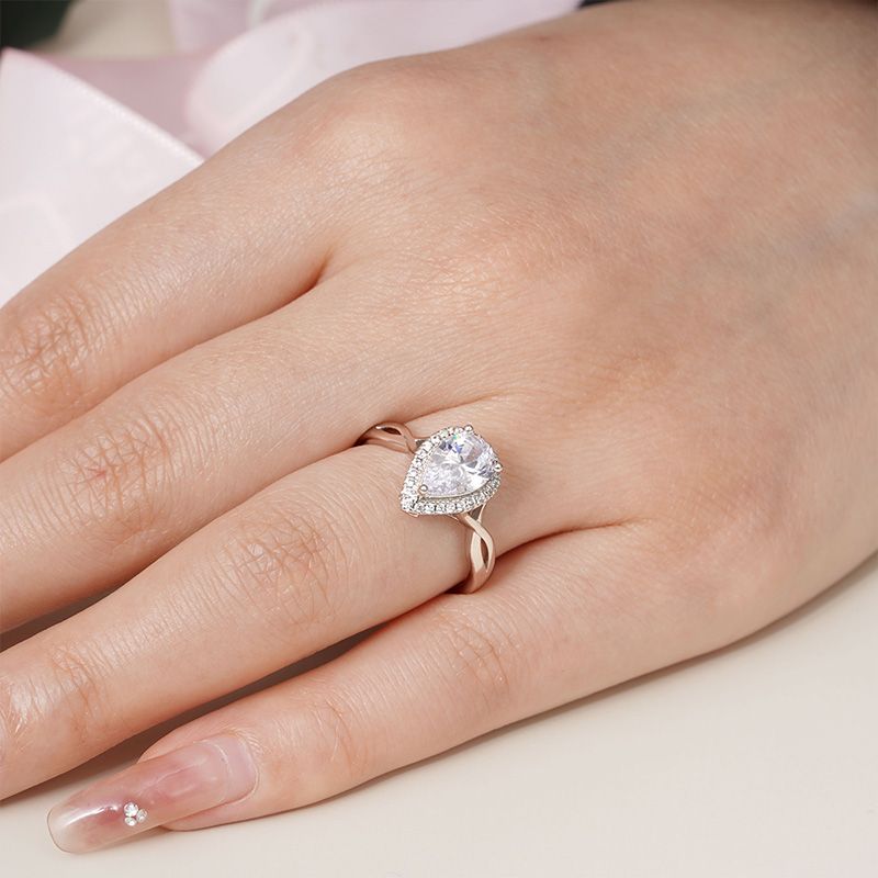 Pear Halo Engagement Ring