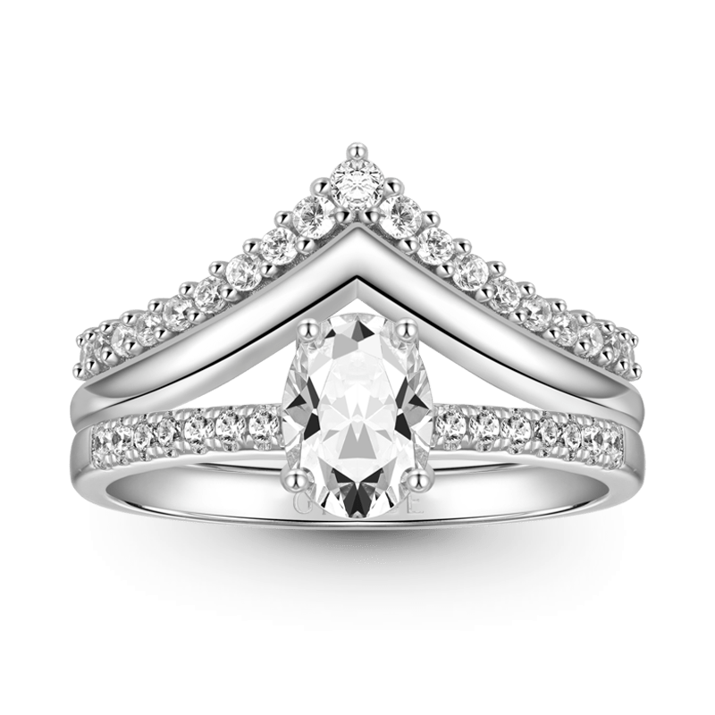 Oval Wishbone Ring Set