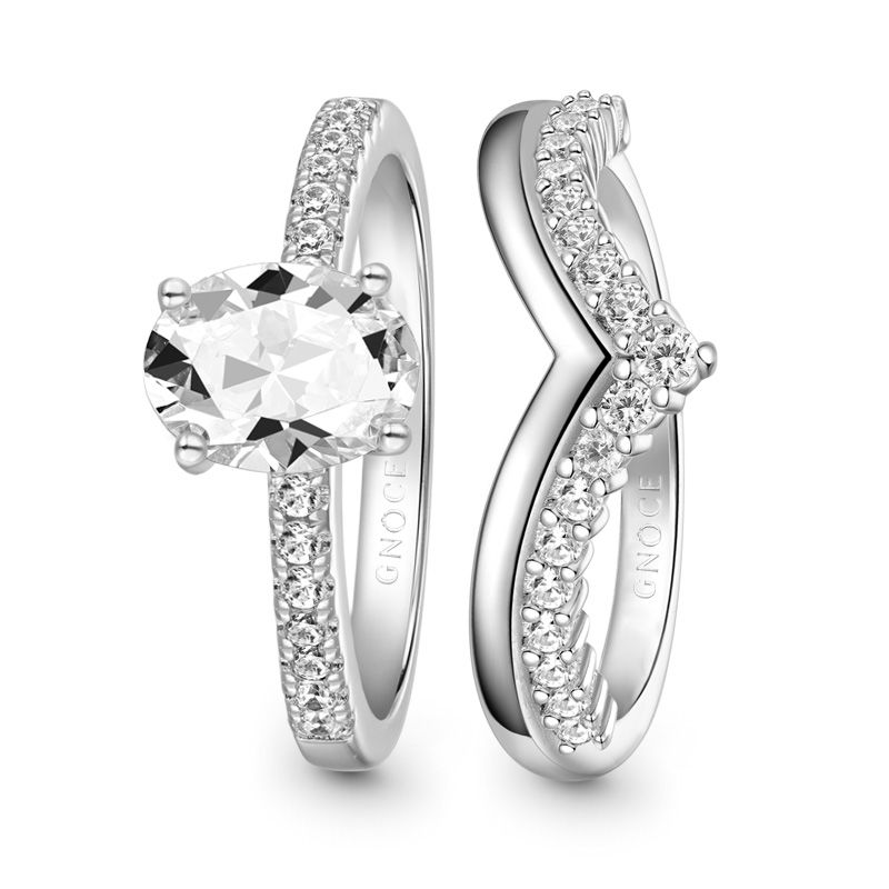 Oval Wishbone Ring Set