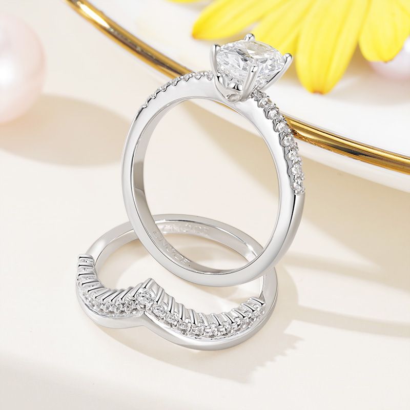 Oval Wishbone Ring Set