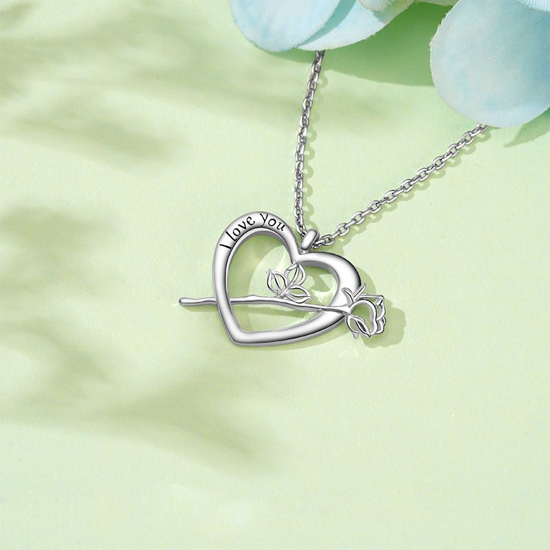 Rose Heart Necklace