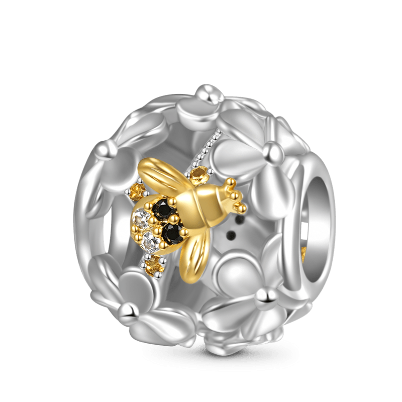 Honey Bee Flower Charm