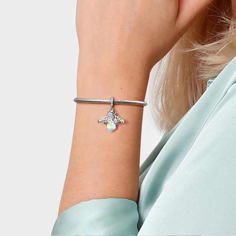 Flowers on Bee Pendant