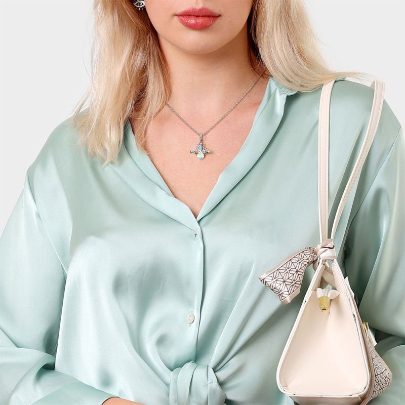 Flowers on Bee Pendant