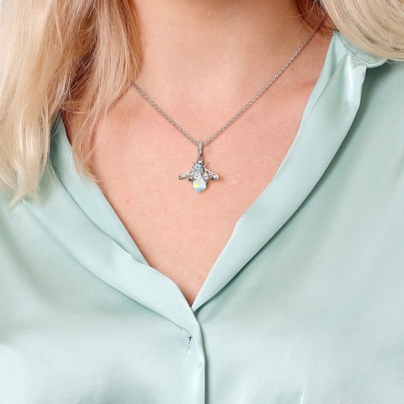 Flowers on Bee Pendant