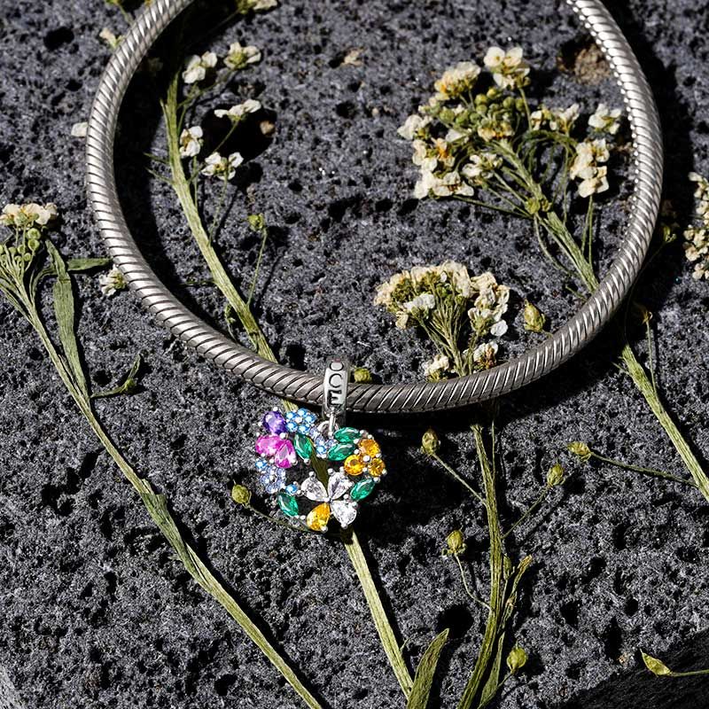 Floral Heart Wreath Pendant