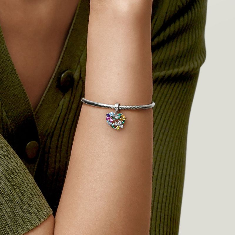 Floral Heart Wreath Pendant