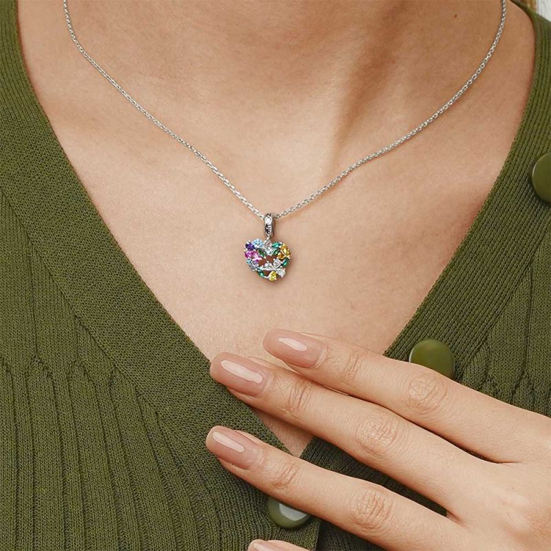 Floral Heart Wreath Pendant