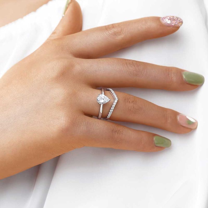 Pear Wishbone Ring Set