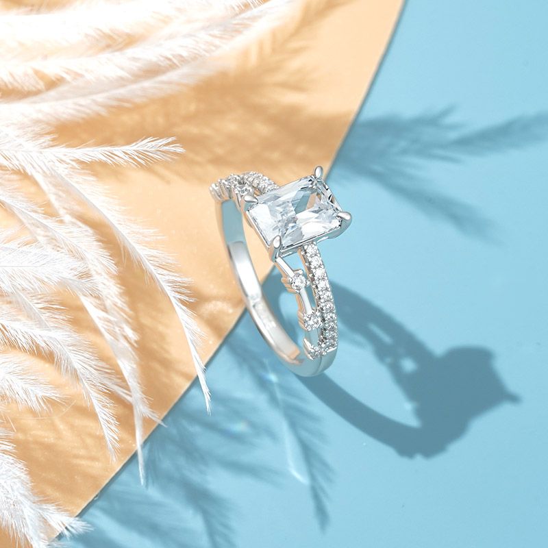 Rectangle-cut Promise Ring